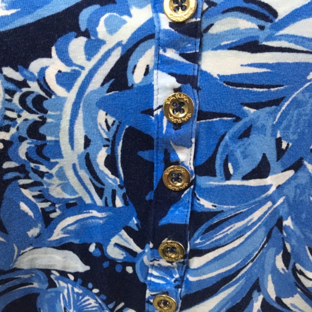 LILLY PULITZER COTTON BLUE AND WHITE TANK SIZE MEDIUM - Picture 2 of 5